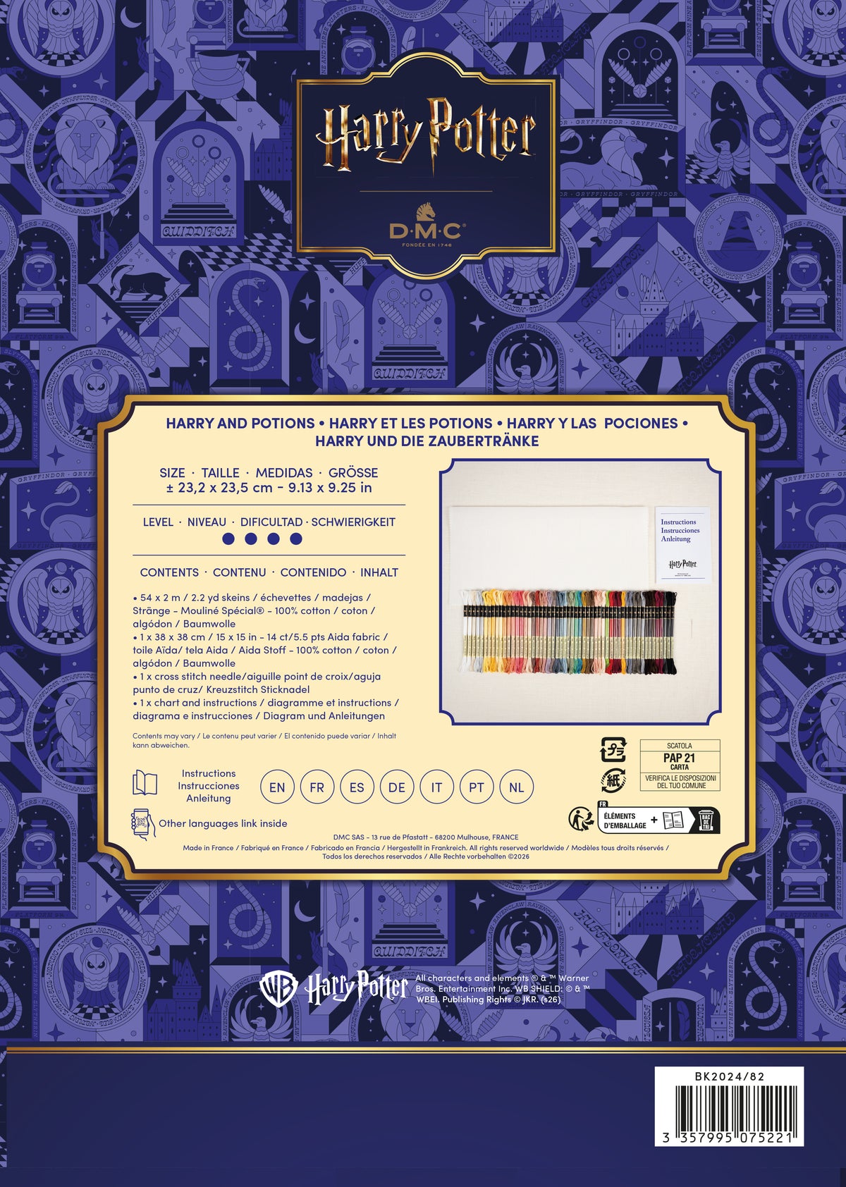 Kit de Punto de Cruz Harry Potter DMC "Cuadro Harry y las Pociones" - BK2024