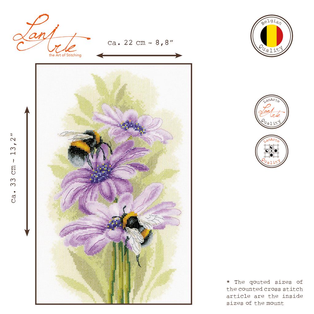 Kit de Punto de Cruz "Abejas Bailarinas" - Lanarte