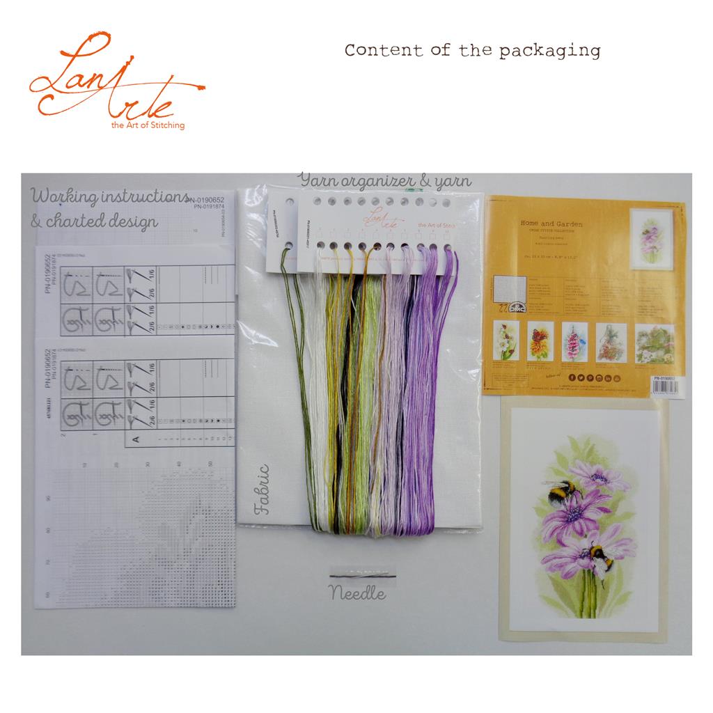 Kit de Punto de Cruz "Abejas Bailarinas" - Lanarte