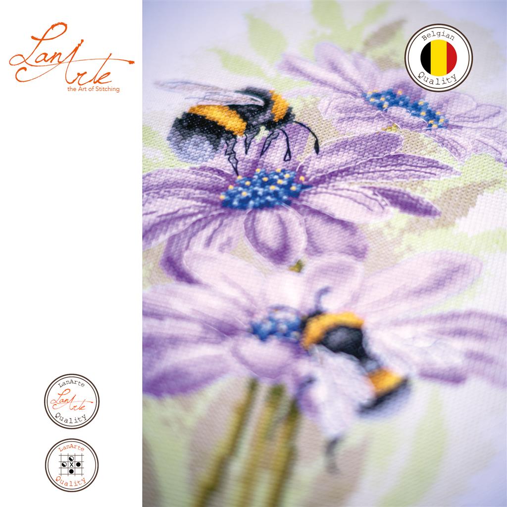 Kit de Punto de Cruz "Abejas Bailarinas" - Lanarte