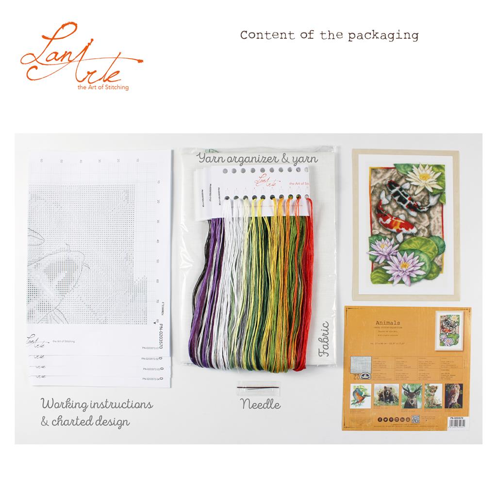 Kit de Punto de Cruz "Carpas Koi" - Lanarte