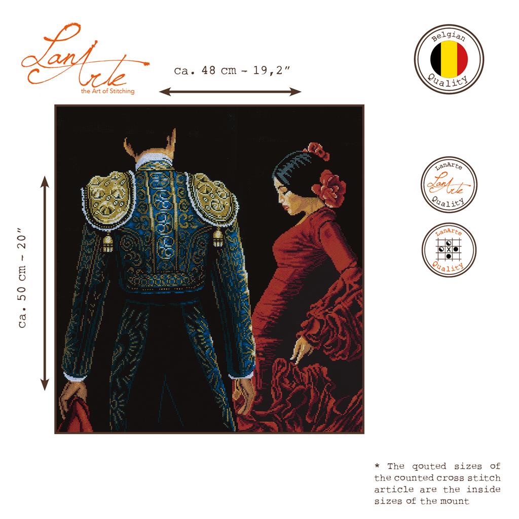 Kit de Punto de Cruz "Torero y Sevillana" - Lanarte