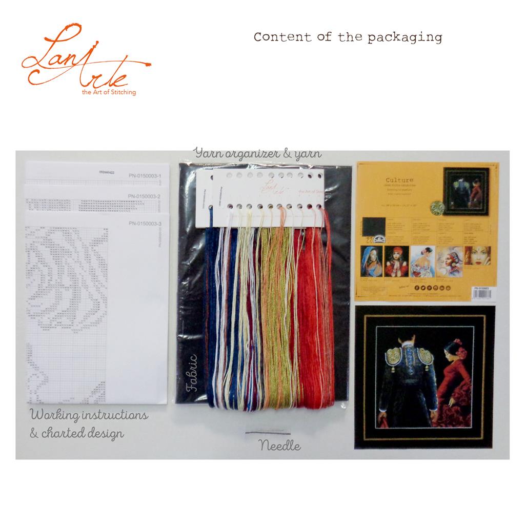 Kit de Punto de Cruz "Torero y Sevillana" - Lanarte