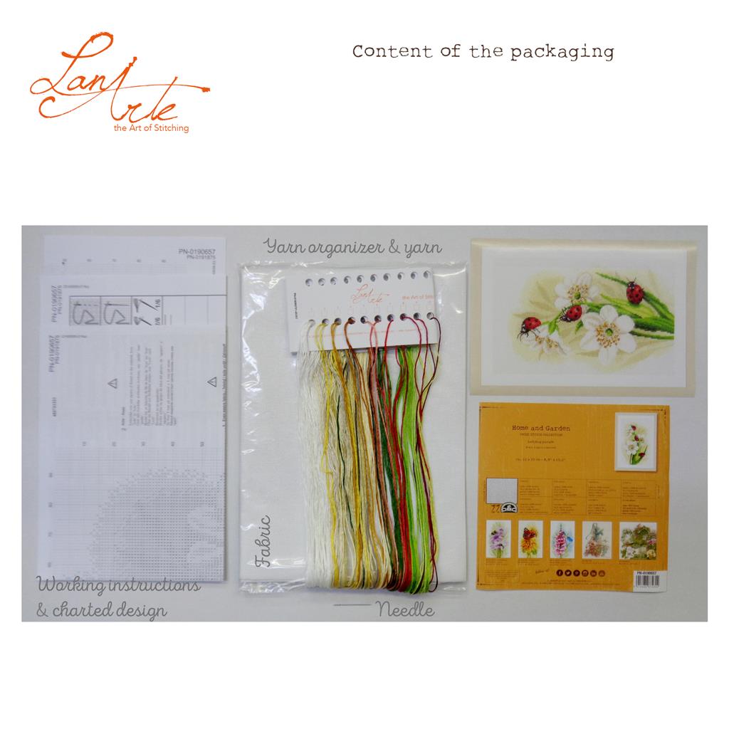 Kit de Punto de Cruz "Desfile de Mariquitas" - Lanarte