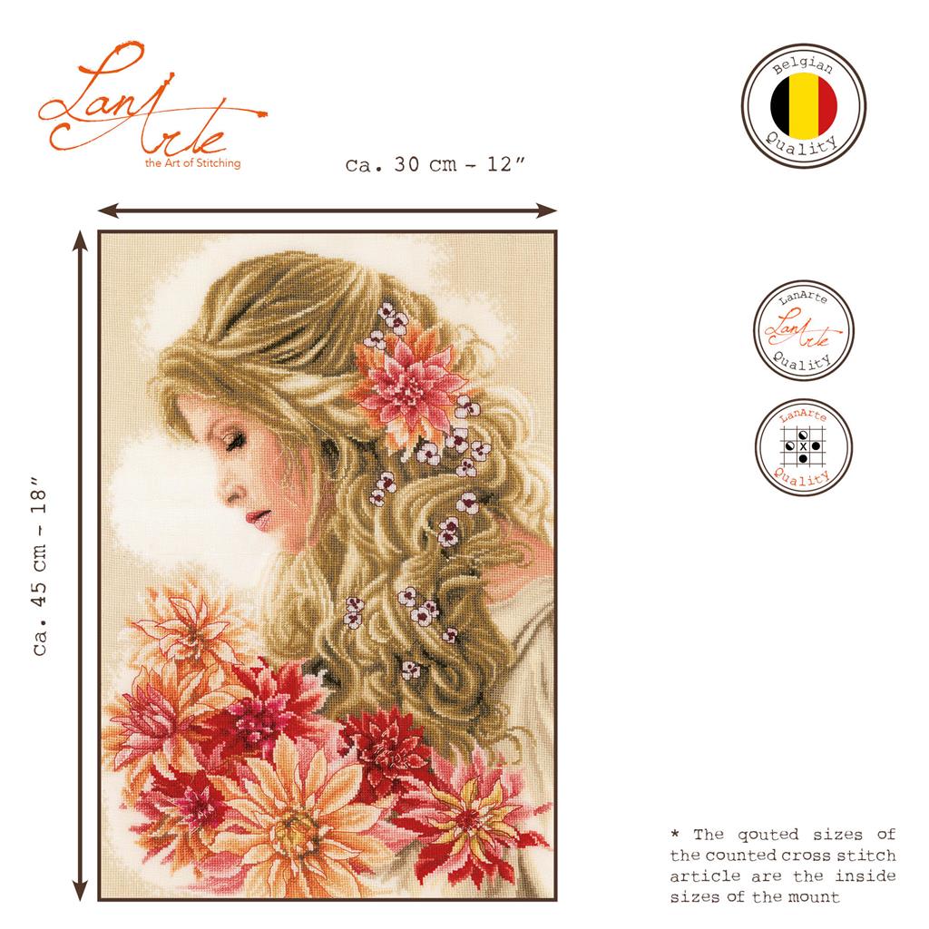 Kit de Punto de Cruz "Lady Dahlia" - Lanarte