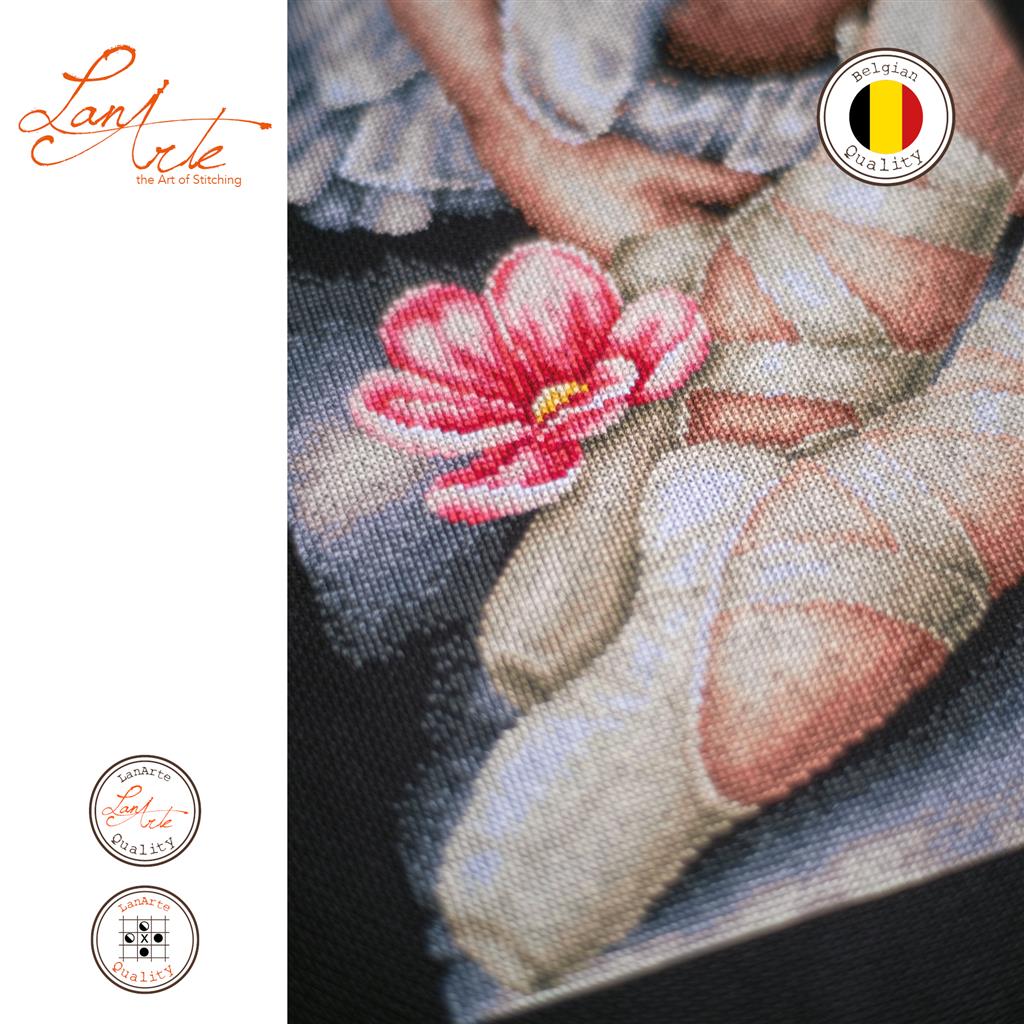 Kit de Punto de Cruz "My Little Ballerina Shoes" - Lanarte