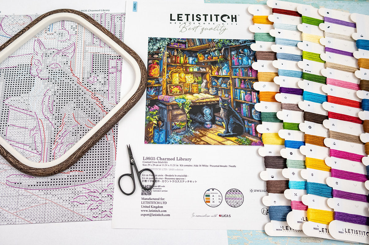 Kit de Punto de Cruz Letistitch "Charmed Library" - L9935