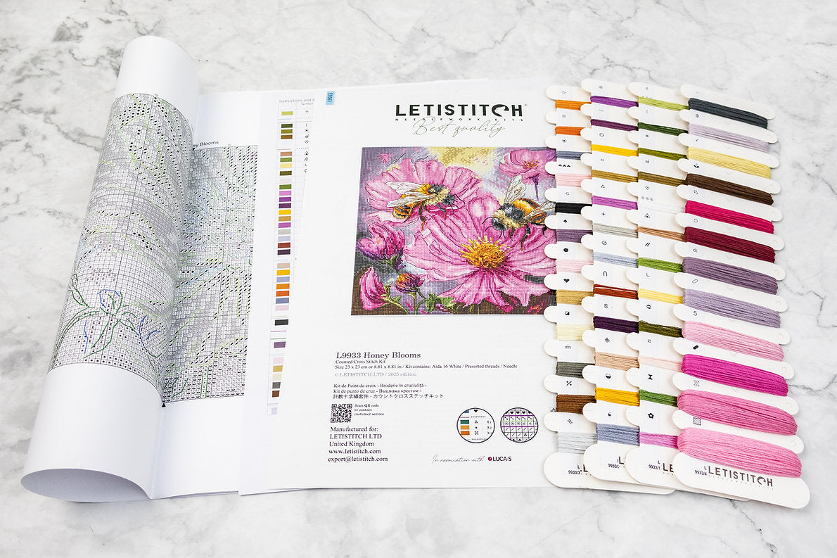 Kit de Punto de Cruz Letistitch "Honey Blooms" - L9933