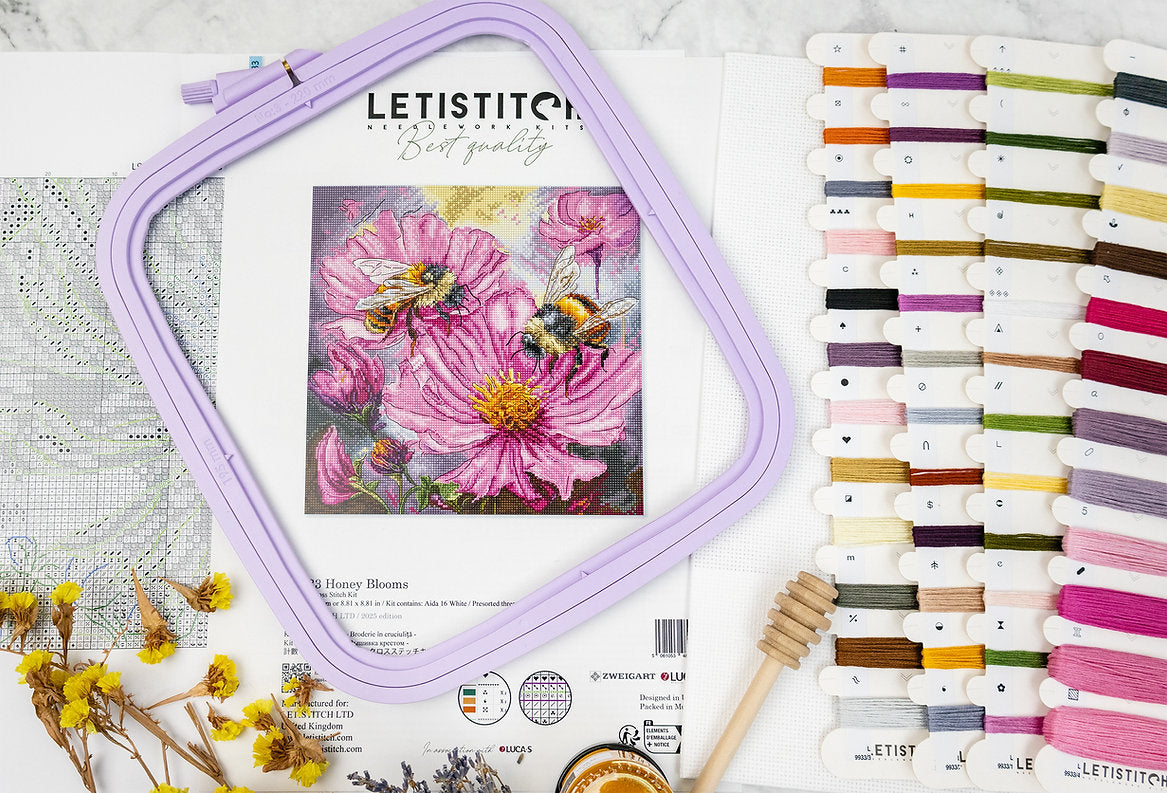 Kit de Punto de Cruz Letistitch "Honey Blooms" - L9933
