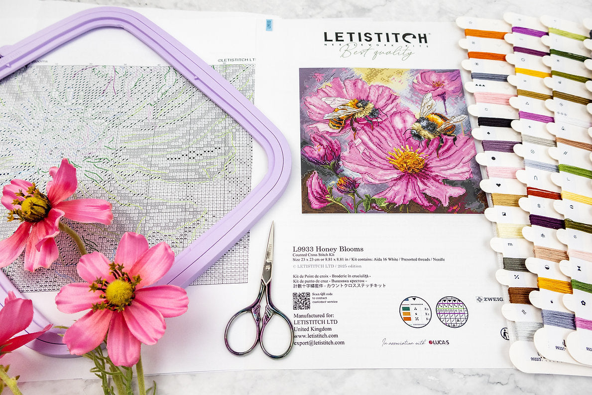 Kit de Punto de Cruz Letistitch "Honey Blooms" - L9933