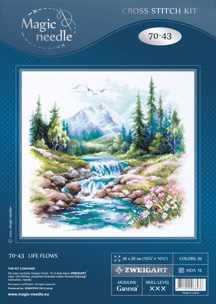 Kit de Punto de Cruz "Life Flows" 70-43 Magic Needle