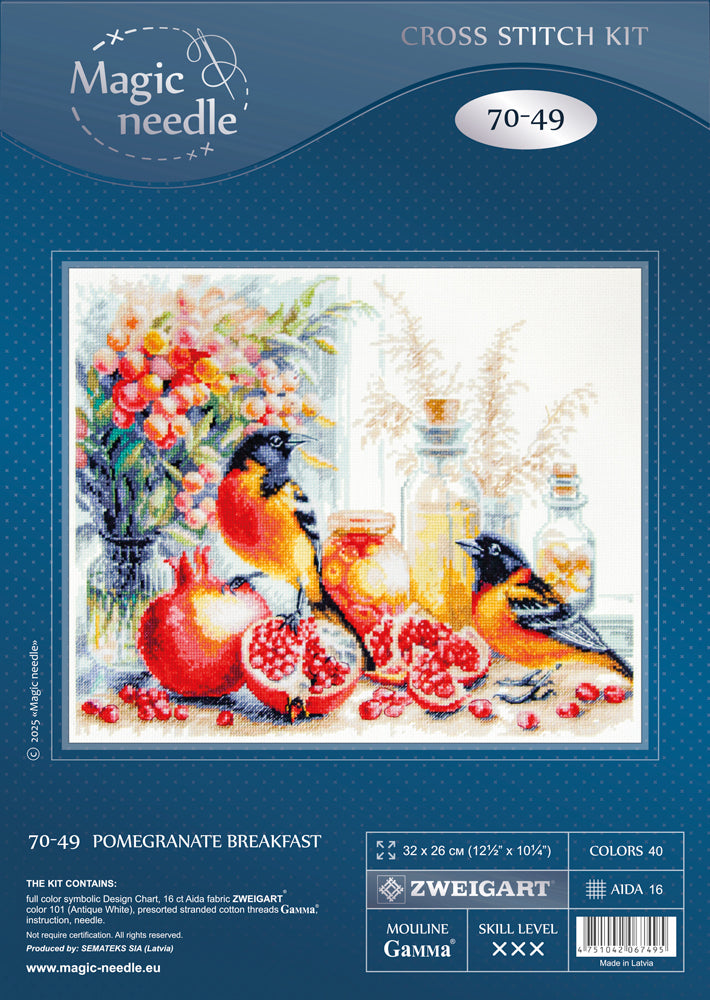 Kit de Punto de Cruz "Pomegranate Breakfast" 70-49 Magic Needle