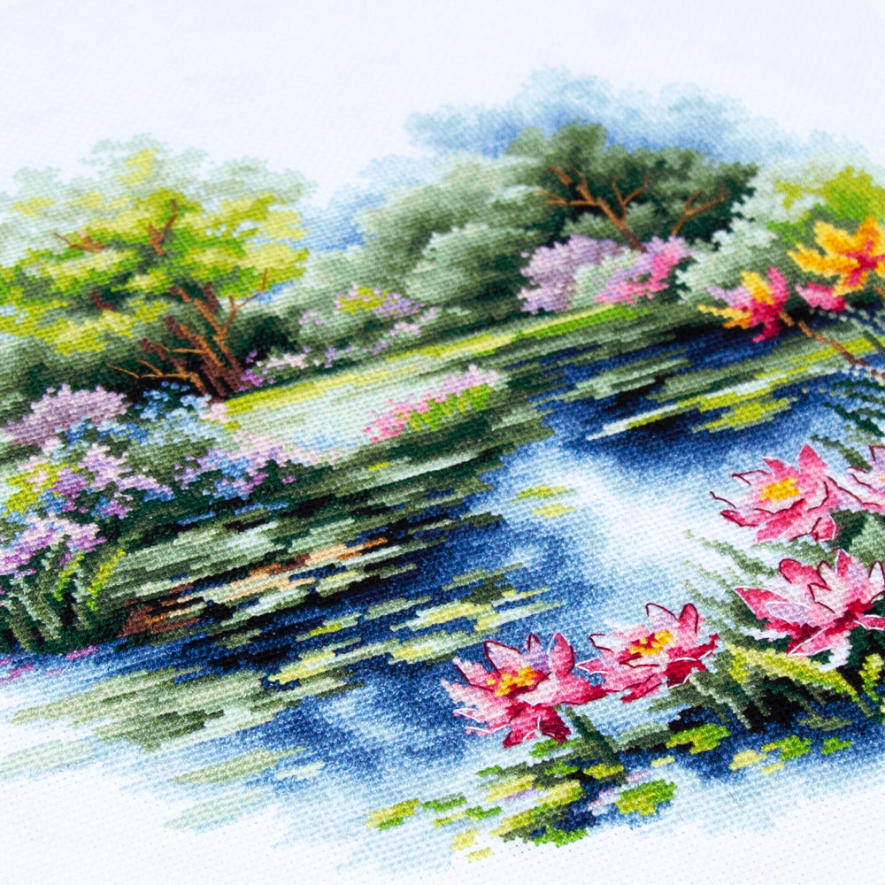 Kit de Punto de Cruz "Estanque de Nenúfares" 70-38 Magic Needle