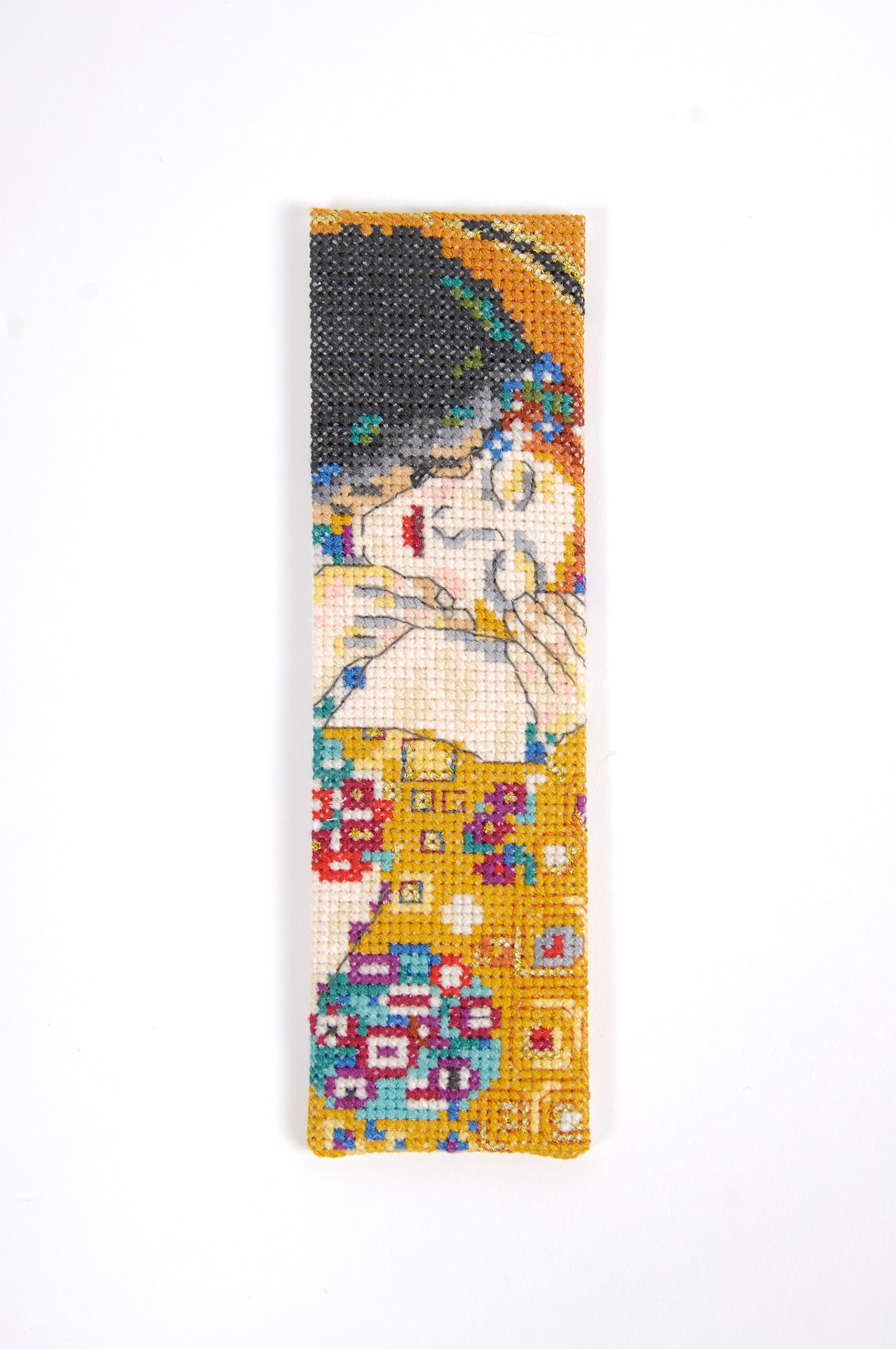 Kit Marcapáginas en Punto de Cruz DMC "El Beso - Gustav Klimt" BK1999