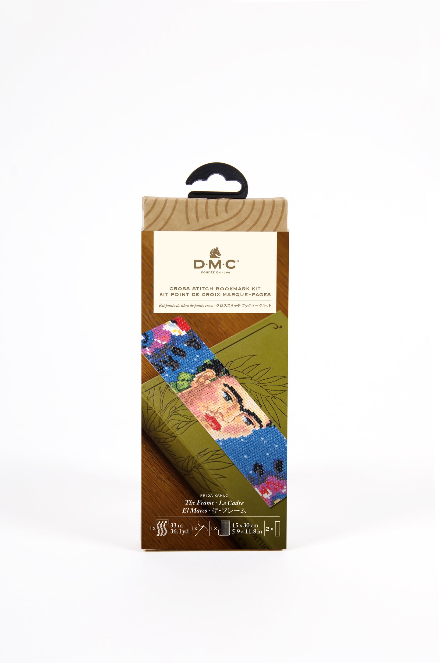 Kit Marcapáginas en Punto de Cruz DMC "El Marco - Frida Kahlo" BK1994