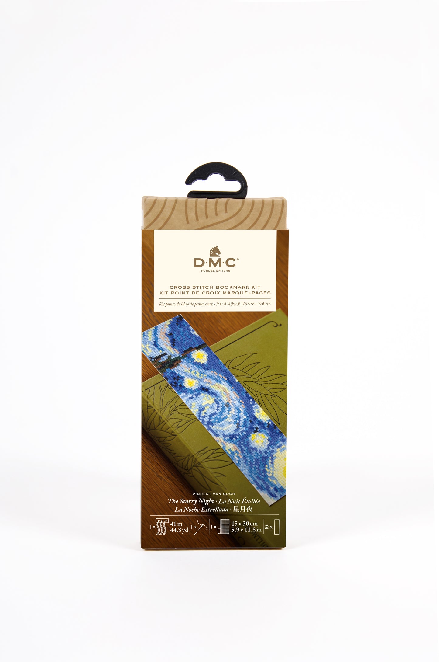 Kit Marcapáginas en Punto de Cruz DMC "La Noche Estrellada - Vincent Van Gogh"