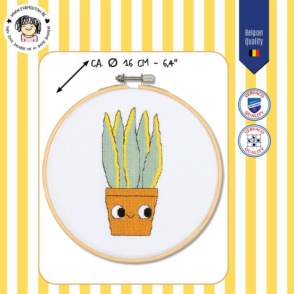 Kit de Punto de Cruz para Niños "Sansevieria" - Vervaco