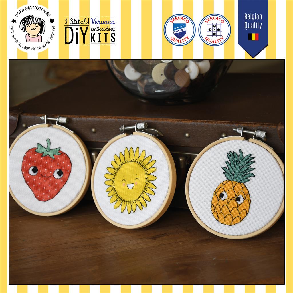 Kit de Punto de Cruz para Niños "Fresa" - Vervaco