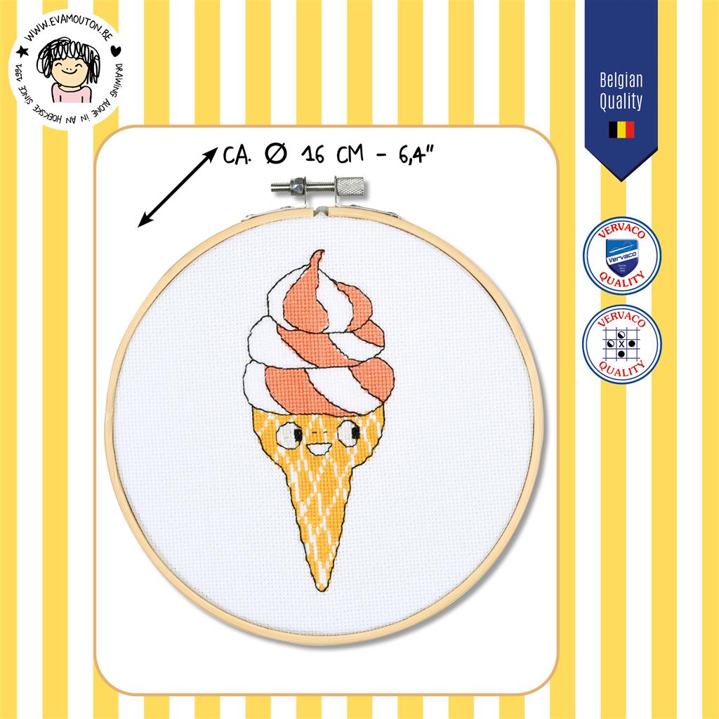 Kit de Punto de Cruz para Niños "Helado" - Vervaco