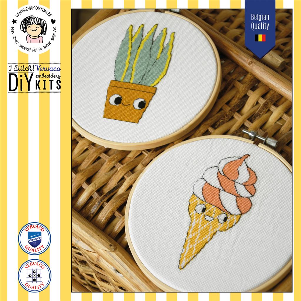 Kit de Punto de Cruz para Niños "Sansevieria" - Vervaco