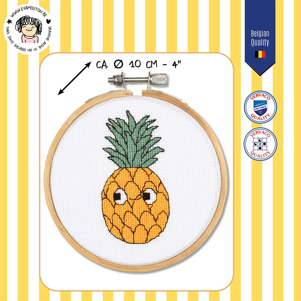 Kit Ponto Cruz Infantil "Abacaxi" - Vervaco