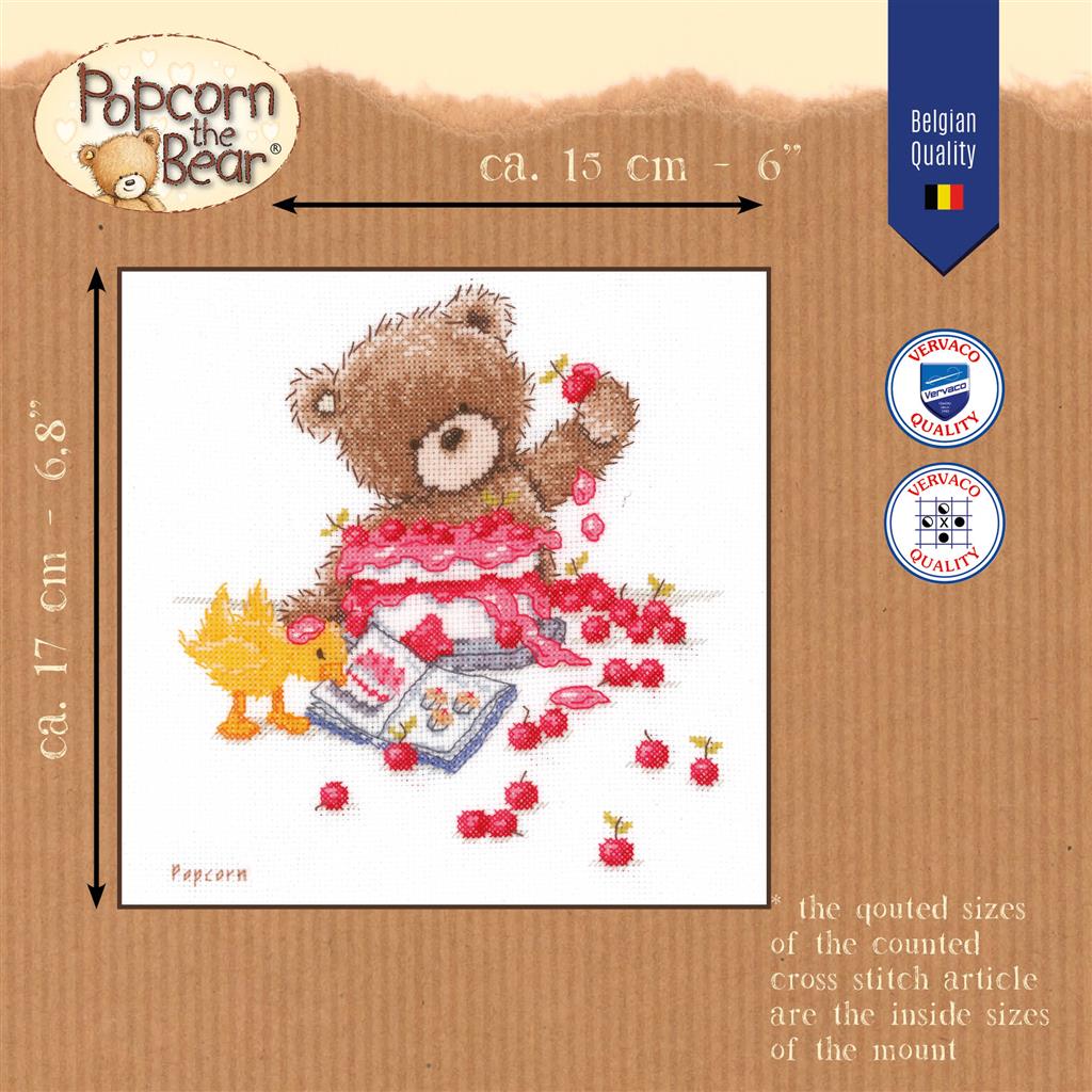 Kit de punto de cruz "Popcorn Baking Pie" – Vervaco