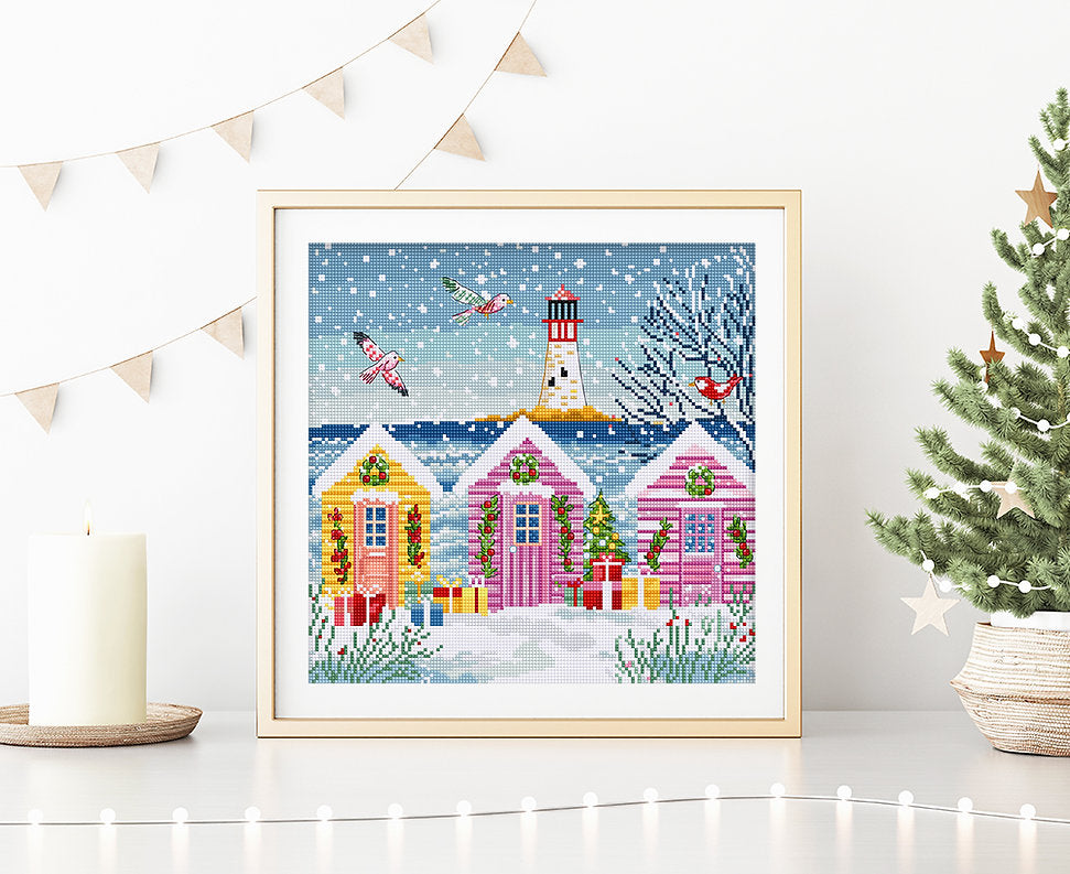 Kit de Punto de Cruz Letistitch "Snow Sea Cottages" - L9915