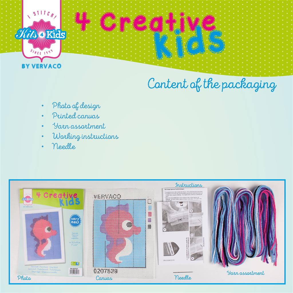 Kit de Punto Largo para Niños "Caballito de Mar" - Vervaco