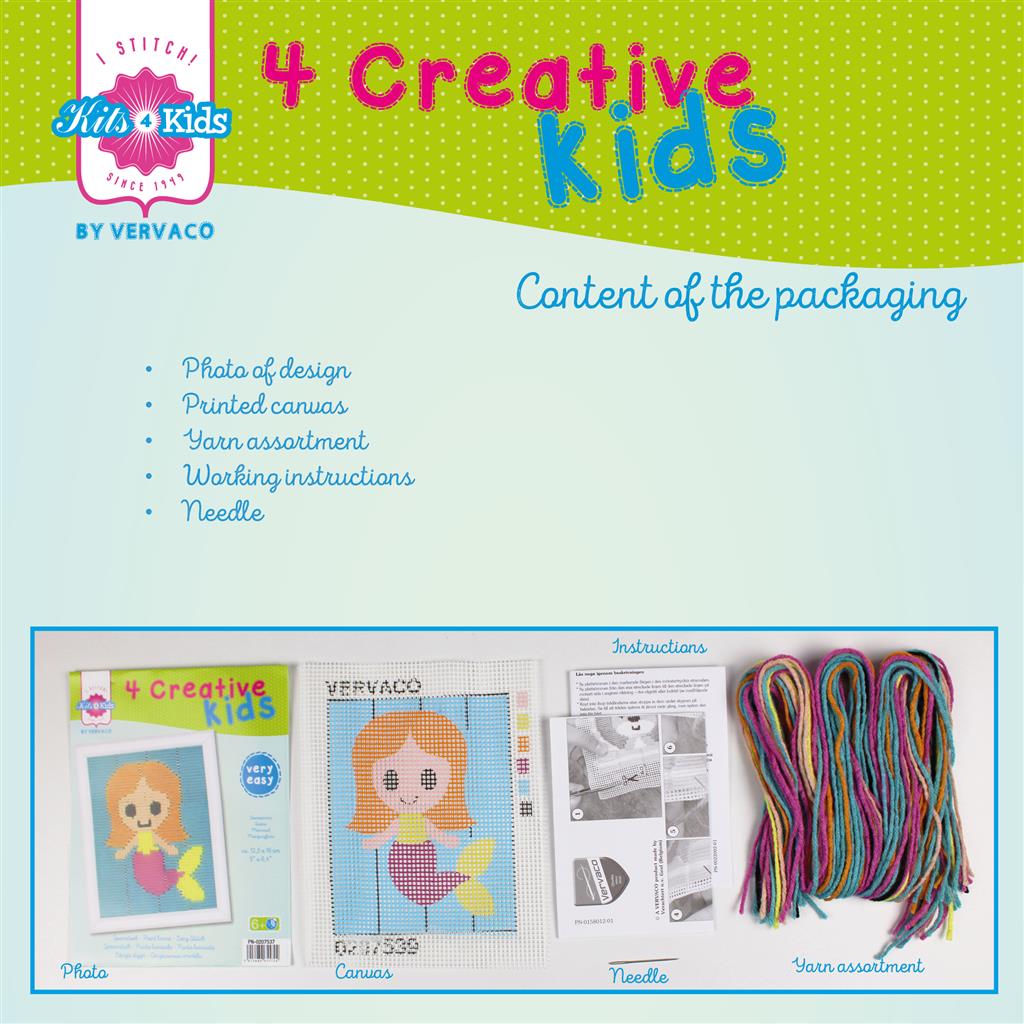 Kit de Punto Largo para Niños "Sirena" - Vervaco