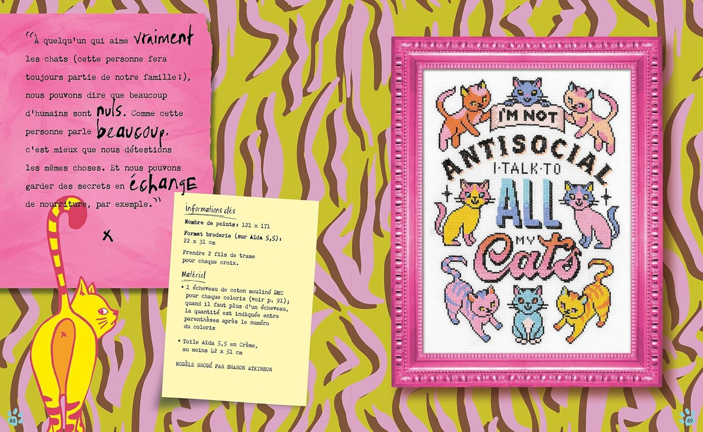 Libro Patrones de Punto de Cruz Chattitude: 20 Diseños Gatunos