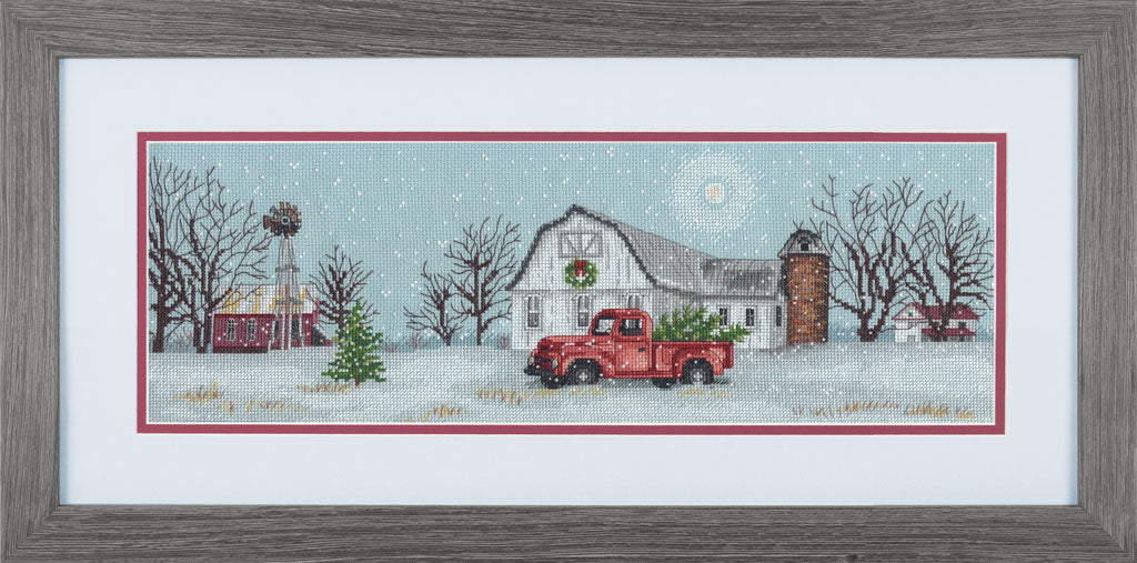 Kit de punto de cruz "Family Winter Farm" - Dimensions