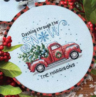 Kit de punto de cruz con Bastidor "Holiday Family Truck" - Dimensions