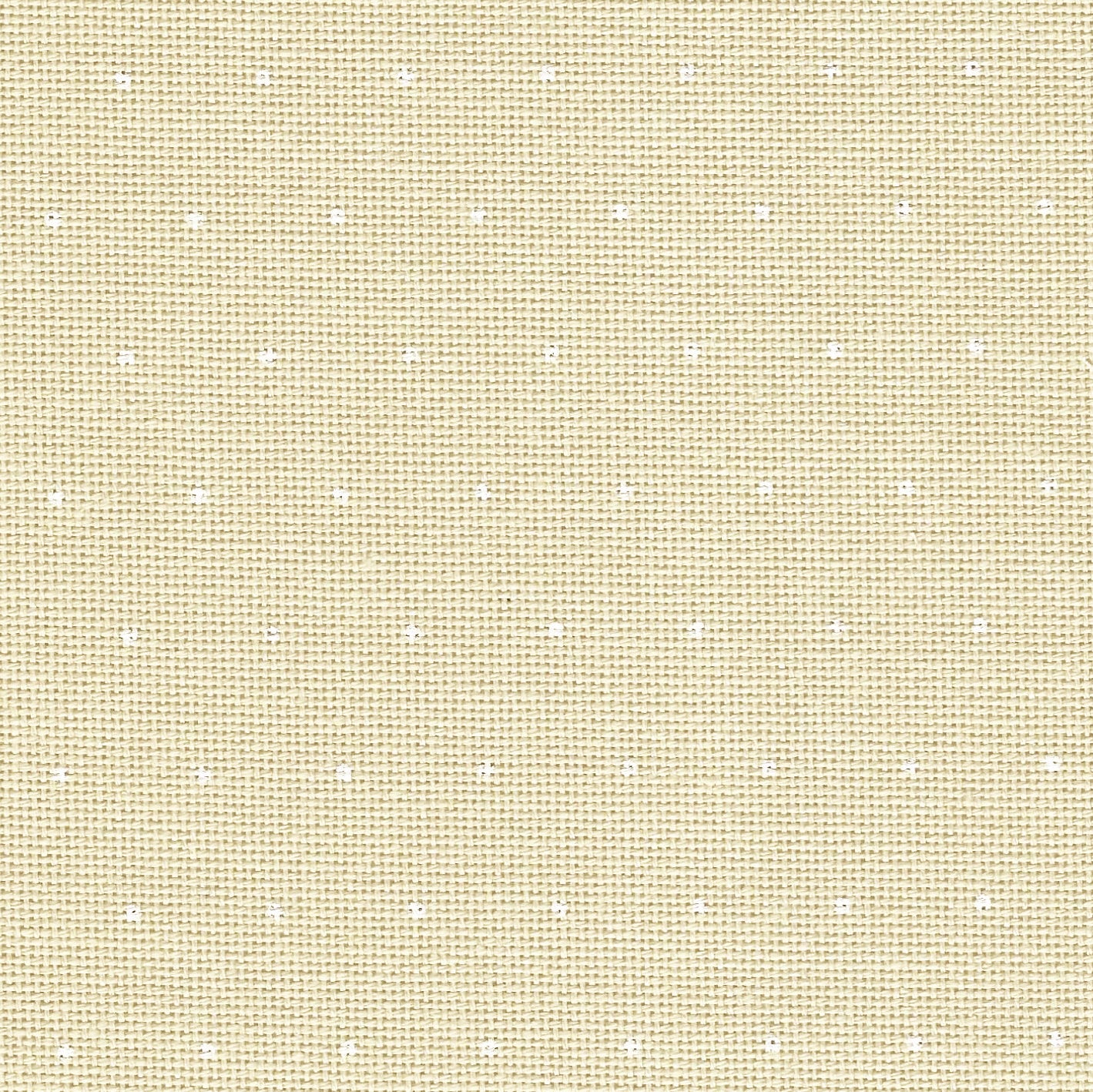 Tela Lugana 25ct Zweigart Wish beige con diseño Mini Dots de puntos blancos para bordado decorativo, punto de cruz y técnicas detalladas