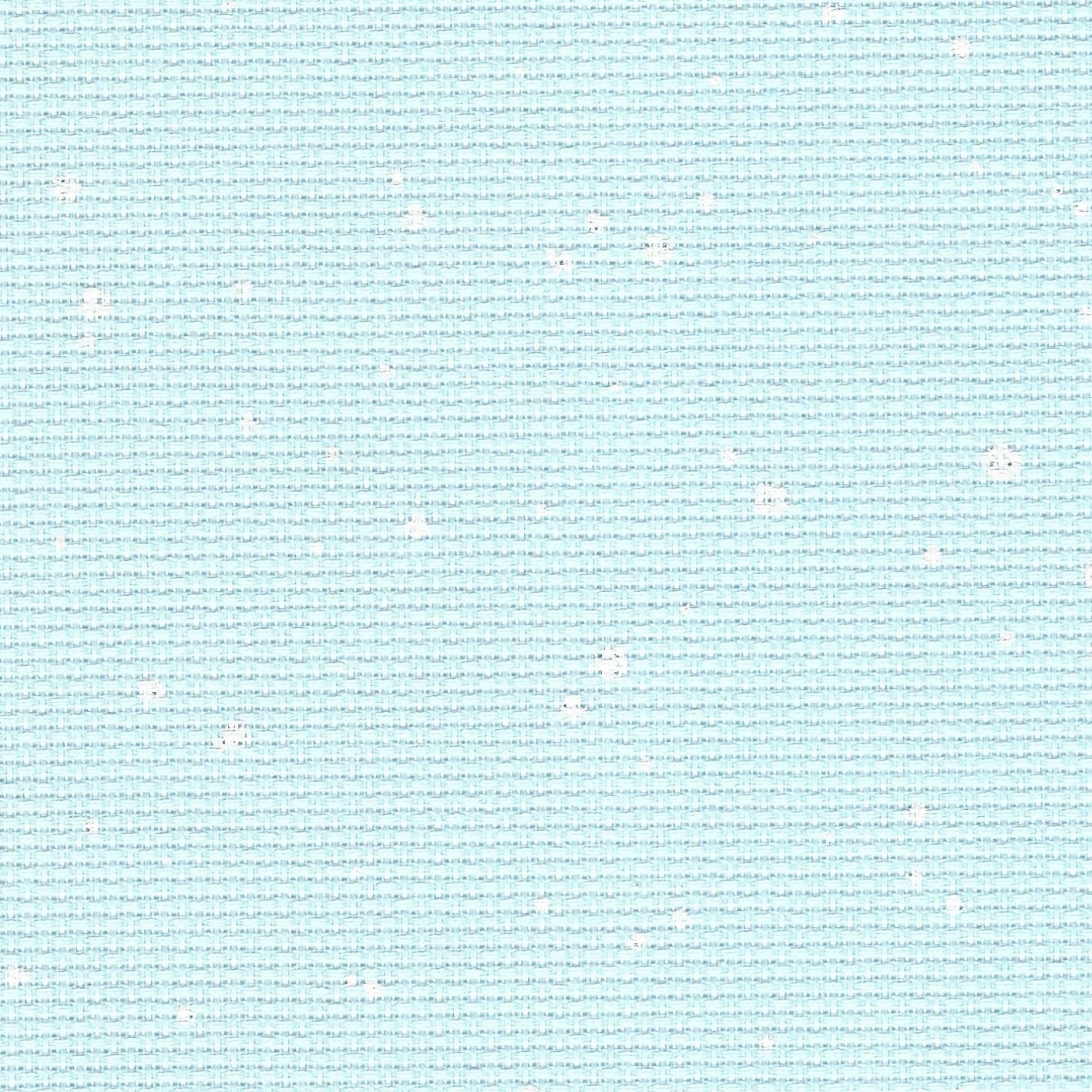 Tela Aida 14 ct Zweigart Splash Azul con motas blancas, ideal para bordado y punto de cruz con temáticas invernales, infantiles o mágicas. 100% algodón