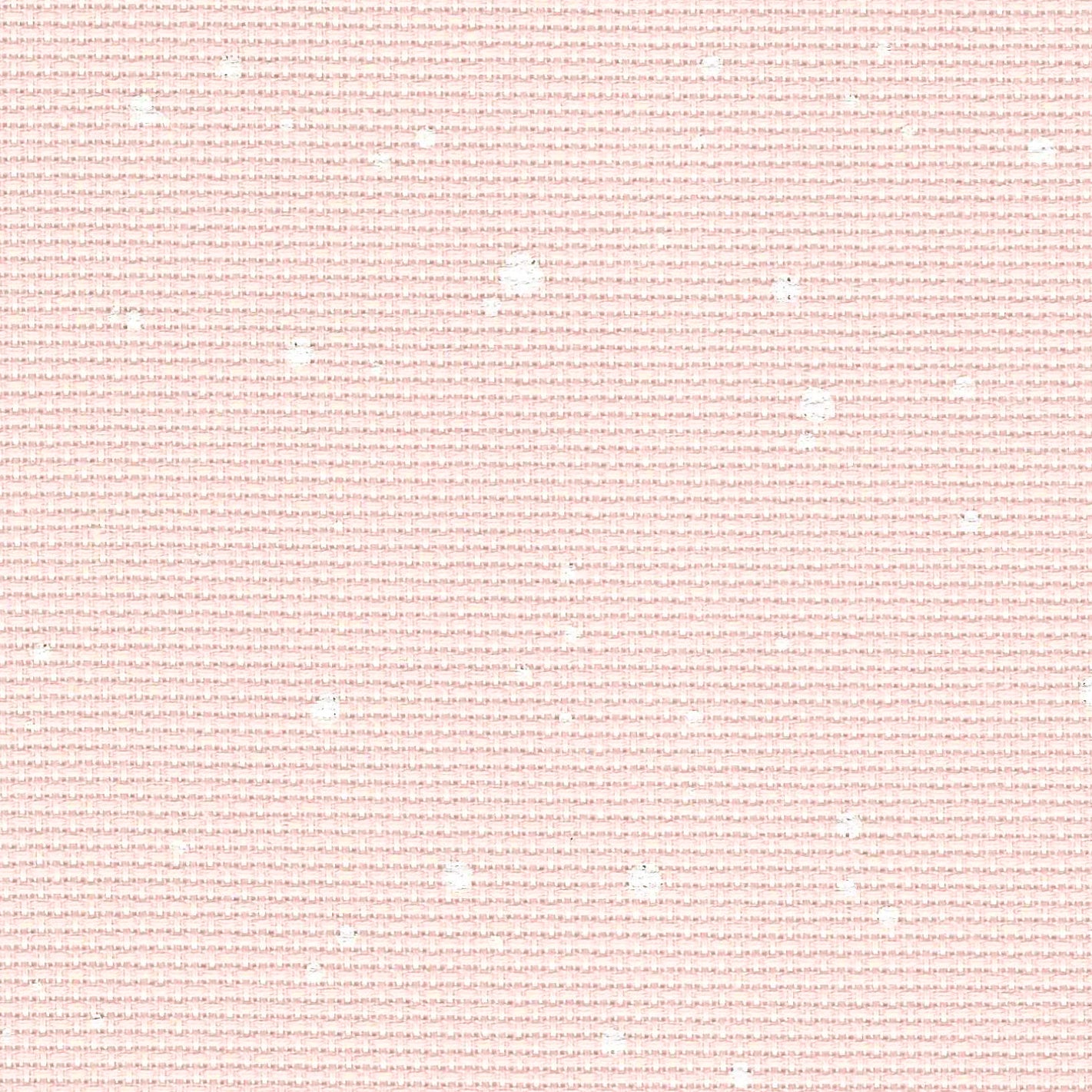 Tela Aida 14 ct Zweigart Splash Rosa con motas blancas, ideal para bordado y punto de cruz con temáticas románticas, infantiles o mágicas. 100% algodón.