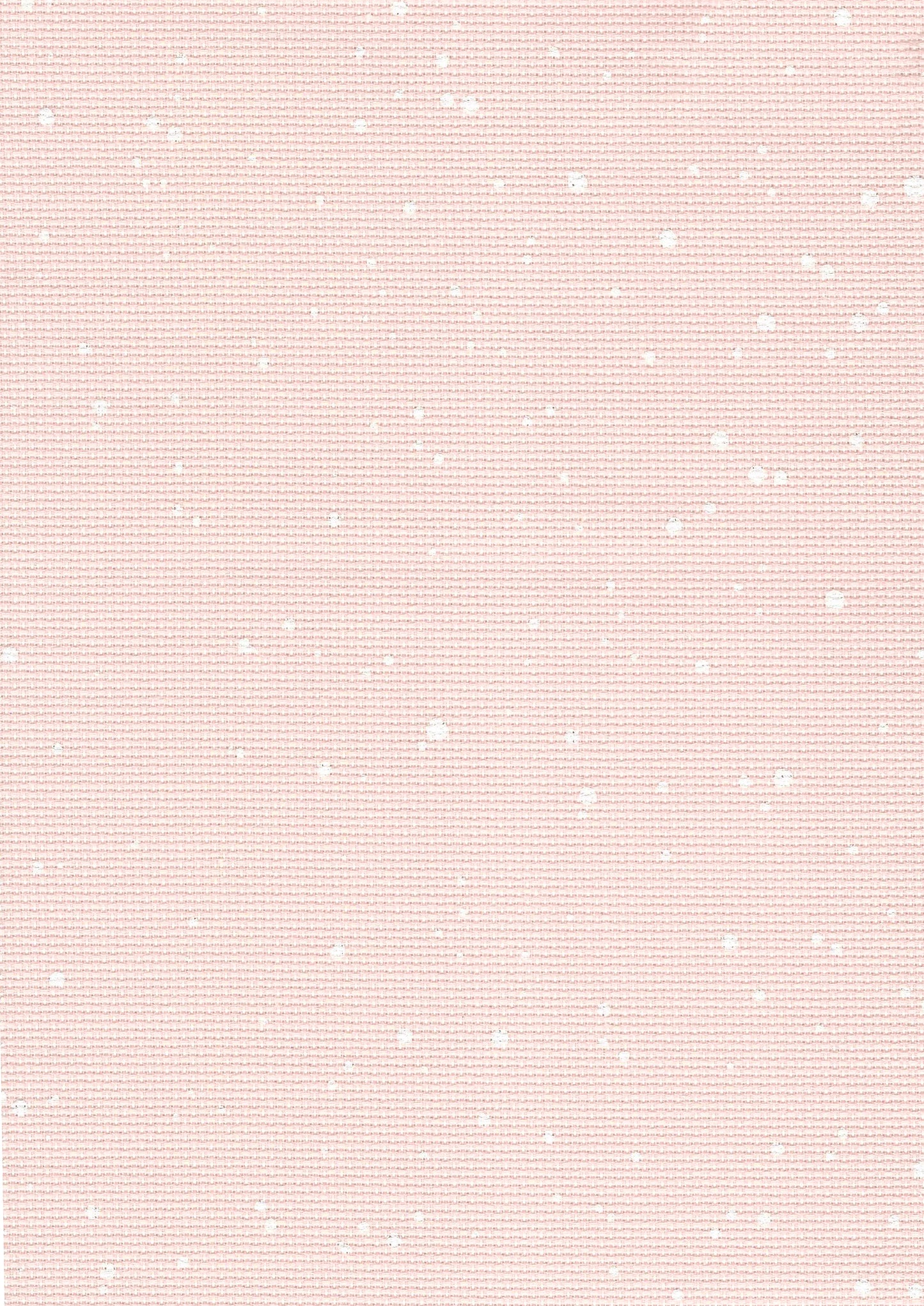 Tela Aida 14 ct Zweigart Splash Rosa con motas blancas, ideal para bordado y punto de cruz con temáticas románticas, infantiles o mágicas. 100% algodón.