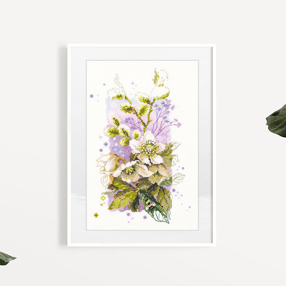 Kit punto de cruz "Hellebore" 100-104