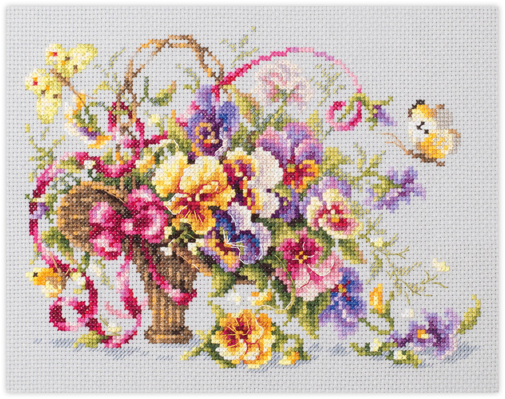 Kit punto de cruz "Pansy Bouquet" 219-377