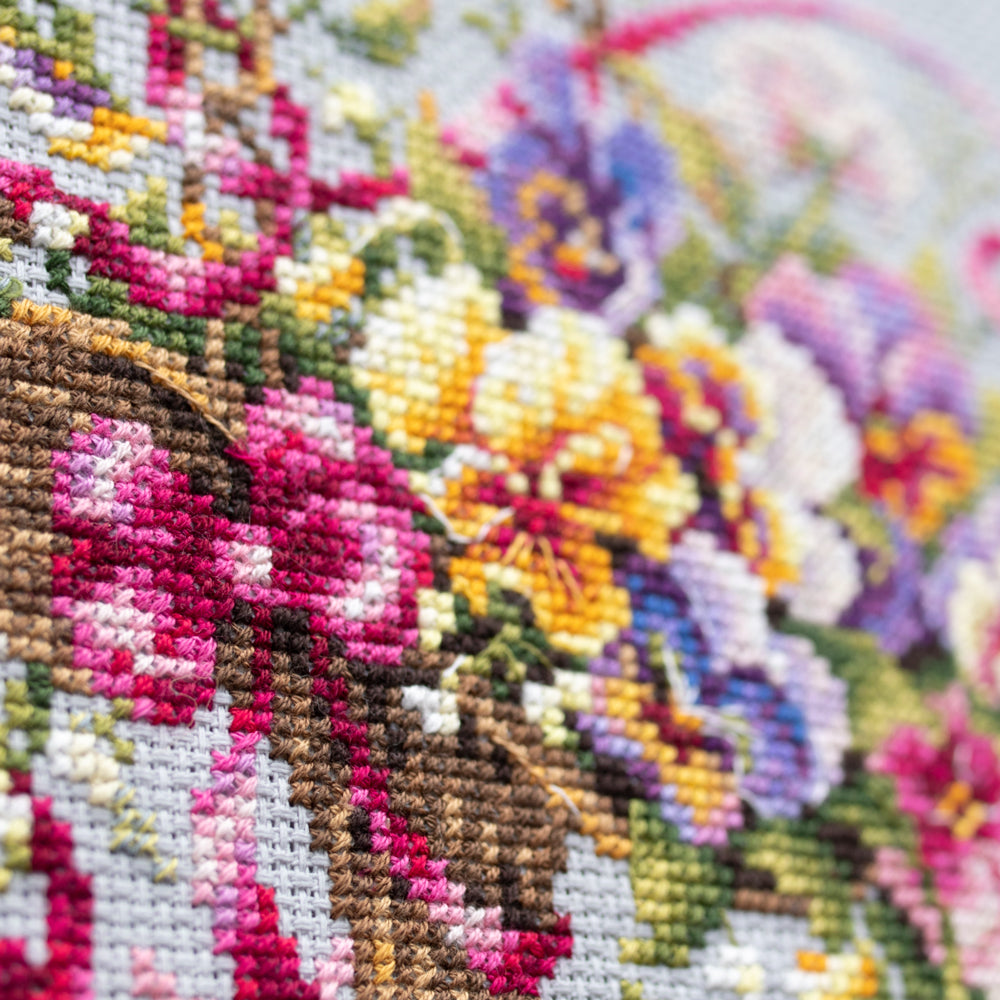 Kit punto de cruz "Pansy Bouquet" 219-377