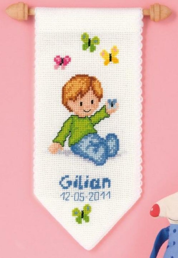 Kit punto de cruz "Estandarte Infantil Niño" - PN0012308