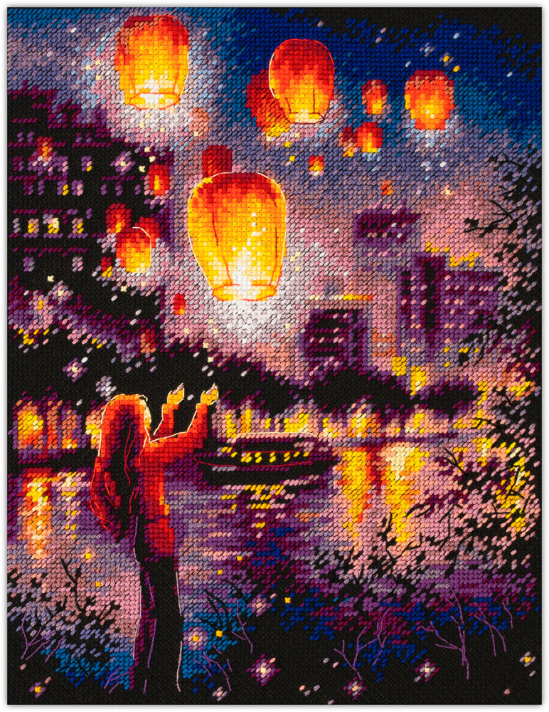 Kit ponto cruz "Sky Lanterns" 550-761