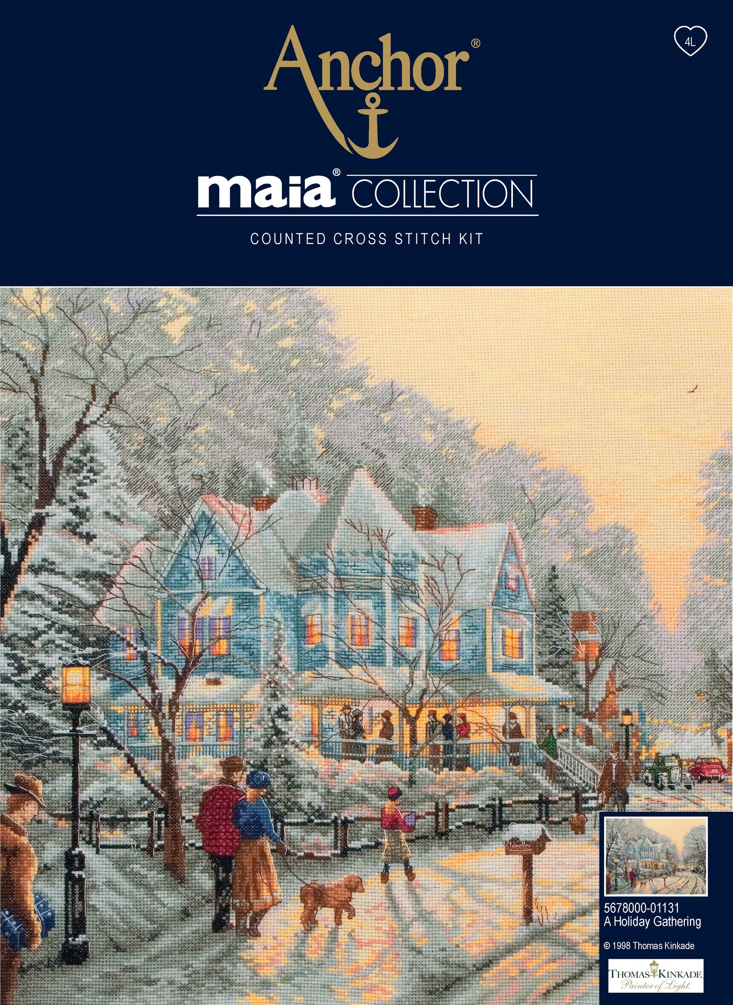 Información Kit de punto de cruz casa y paisaje nevado en navidad de Anchor