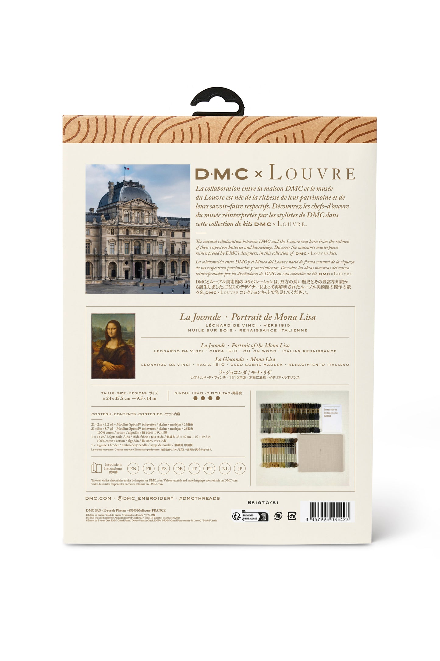 Kit de punto de cruz DMC "Mona Lisa/Gioconda" - BK1970/81