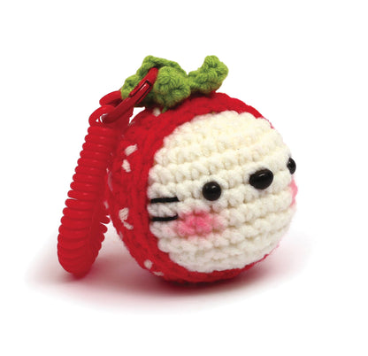Kit de Amigurumi Fácil "Morango Porta-chaves" - Graine Créative