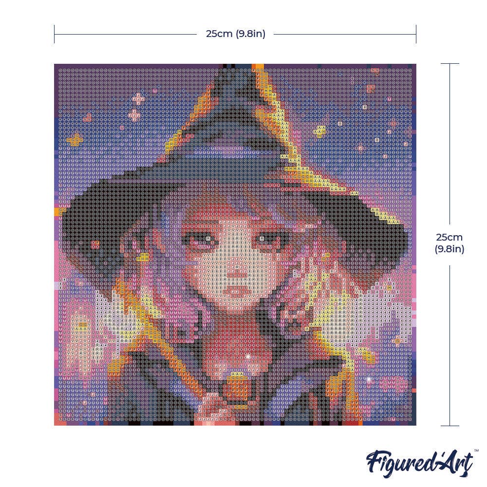 Kit de Punto Diamante Figured’Art "Pequeña Bruja" (Lienzo con Bastidor 25×25 cm)
