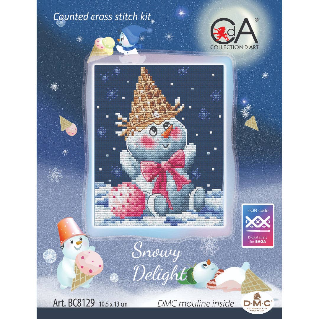 Kit de Punto de Cruz Collection D’Art" Muñeco de Nieve Helado" - BC8129