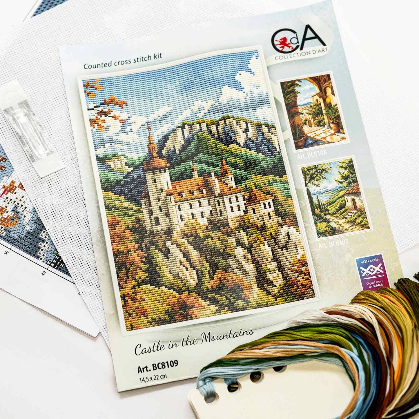 Kit de Punto de Cruz Collection D’Art" Castillo en las Montañas" - BC8109