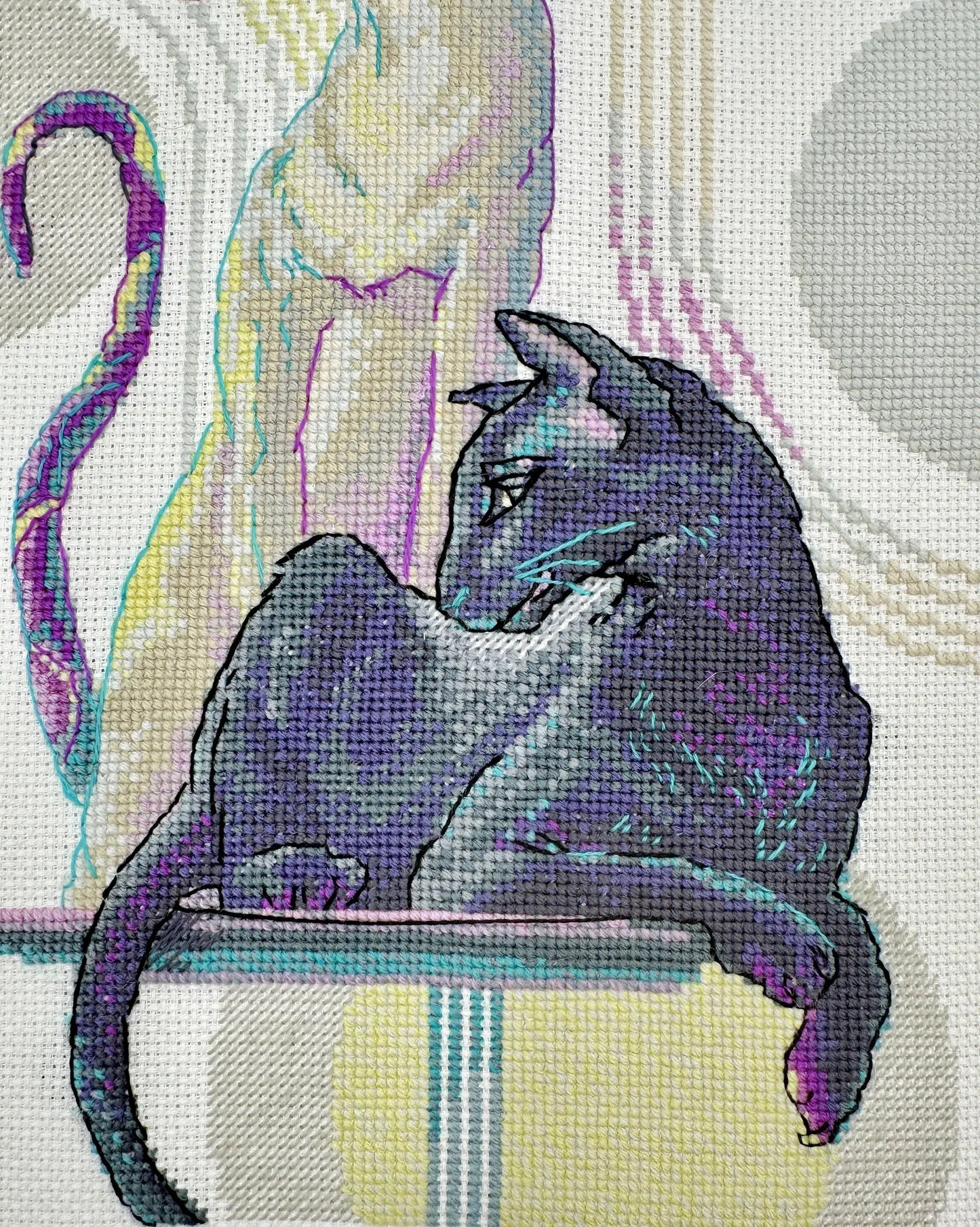 Kit de Punto de Cruz Aine "Gato Místico" - A1011