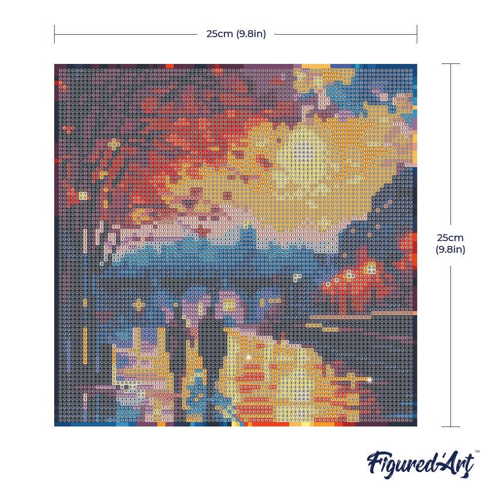 Kit de Punto Diamante Figured’Art "Noche Romántica" (Lienzo con Bastidor 25×25 cm)