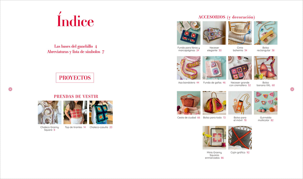 Libro Accesorios de Granny Squares: 17 Proyectos de Ganchillo Paso a Paso